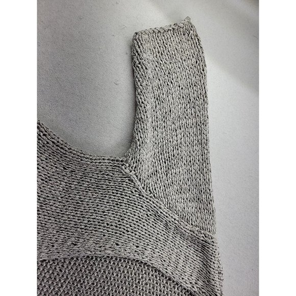 Eileen Fisher Women M Gray Open Cardigan Loose Knit Italian Yarn Sweater Crop - Picture 8 of 11